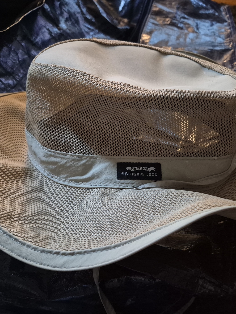 Panama Jack Mesh Sun Hat in Light Beige